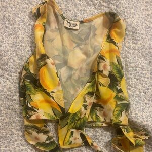 Show Me Your MuMu Lemon Floral Crop Top